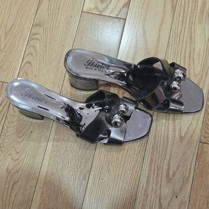 Silver Heeled Mules by Ikizler